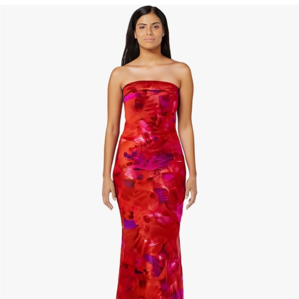 prettygarden Red Strapless Dress